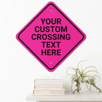 Create Your Own Neon Hot Pink Text Animal Crossing Metal Sign