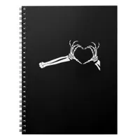 Funny Skeleton Heart Hands. Halloween Costume Skel Notebook