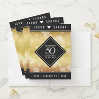 Elegant 50th Golden Wedding Anniversary Pocket Folder
