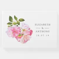 Pink Rose Garden Wedding Guest Book