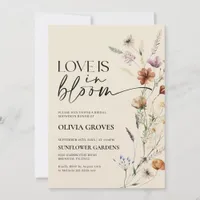 Love Is in Bloom Bridal Shower Beige Rustic Invitation