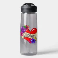 I Love You | Street Art Urban Heart Water Bottle