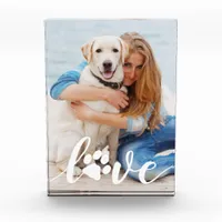Personalized Love Paw Print Custom Dog Photo Block