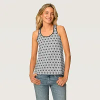 Gray Heart Girly Fun Balloon Pattern Gray Chic Tank Top