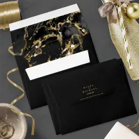 Marble Glitter Wedding Black Gold ID644 Envelope