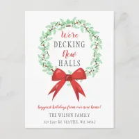 Holiday Decking The New Halls Moving Announcement Postcard