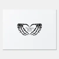 Til Death Skeleton Heart Hands Gothic Mood Sign