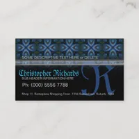 Blue+Black Medieval Tapestry Gothic Business Cards