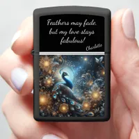 Enchanted Peacock in a Mystical Glow 2 Zippo Lighter