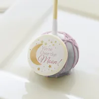 Over the Moon Pink Girl Baby Shower Cake Pops