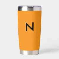 Stylish Modern Orange Monogrammed Custom Initial Insulated Tumbler