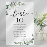 BUDGET Eucalyptus Wedding Table Seating Chart