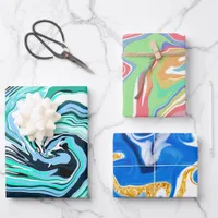 Marble Fluid Art  Wrapping Paper Sheets