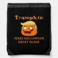 Trumpkin Halloween – Make Halloween Great Again Pu Drawstring Bag