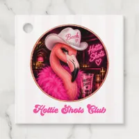 Hottie Shots Club Disco Flamingo Bachelorette Favor Tags