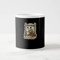 Cottagecore Skeleton With Flower Crown Giant Coffee Mug