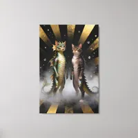 Mythical Cat-Dragon Creatures Canvas Print