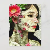 Pretty Woman Art Collage   Postcard