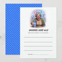 Grannies Gone Wild Funny Granny Bachelorette Advice Card