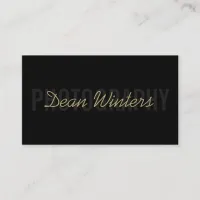 Minimalist Modern Black Gold Photographer Business Card