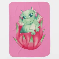 Baby Dragon in a Dragon Fruit Baby Blanket