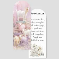 Pastel Watercolor Goats and Books  Bookmarks