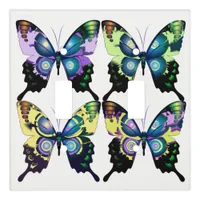 Aqua, Pink, and Yellow -  Elegant Butterflies Light Switch Cover