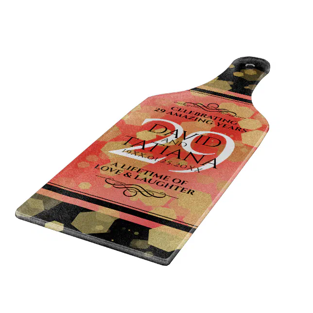 Elegant 29th Garnet Wedding Anniversary Cutting Board