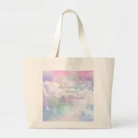 Dreamy Clouds and Stars Wedding  Large Tote Bag