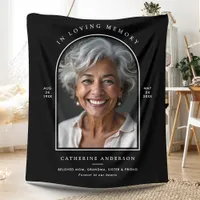 In Loving Memory Name, Custom Quote & Photo Fleece Blanket