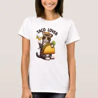 Cool Cat Enjoying Taco Tuesday T-Shirt