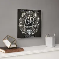 Diamond Splendor: 60th Anniversary Design Square Wall Clock