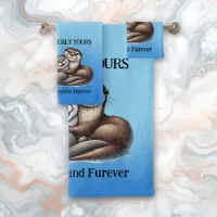 Cute Otterly Yours Always and Furever Bath Towel Set