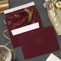 Marble Glitter Wedding Burgundy Gold ID644 Envelope