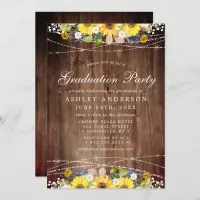 Rustic Sunflower Graduation Invitation