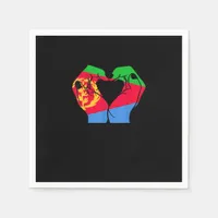 Hands Heart With Eritrean Flag Napkins
