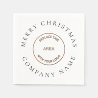 Minimalist Corporation Logo Name Merry Christmas  Napkins