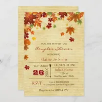 Rustic Fall Leaves Fall Bridal Shower Invitation