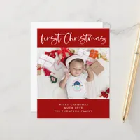 Budget Baby First Christmas Photo Small Flat Card