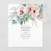 Bohemian Eucalyptus Pink Poppy Wedding Flyer