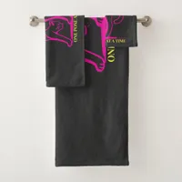 Customizable "Bend It Like 2025" Yoga Cat Bath Towel Set