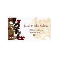 red gold elegance return address label