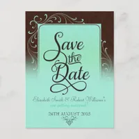 Choc Mint Decor Vintage Save the Date Postcard