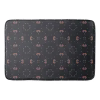 Stars And Unique Spaceship Pattern Bath Mat