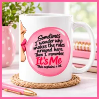Personalized Funny Pink Bubble Gum Quote Retro Mug