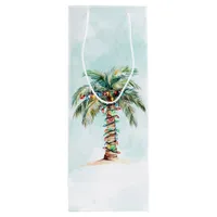 Simple Palm Tree Beach Holiday Christmas Wine Gift Bag