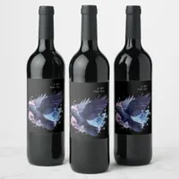 Goth Raven Dark Aesthetic  Wine Label