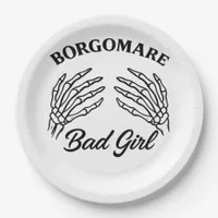 Bgm Bad Girl II Skeleton Heart Hands Edgy Vibe Paper Plates