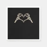Skeleton Hand Hearts Design Napkins