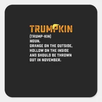 Trumpkin Funny Anti Pumpkin Square Sticker